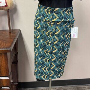 LuLaRoe Cassie Pencil Skirt Black Teal NWT size M